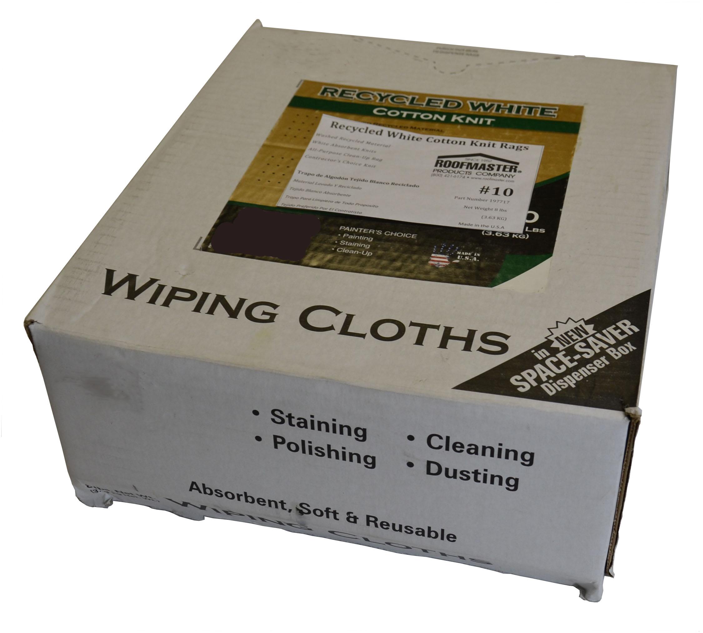 White Knit Wiping Rags 10 Roofmaster