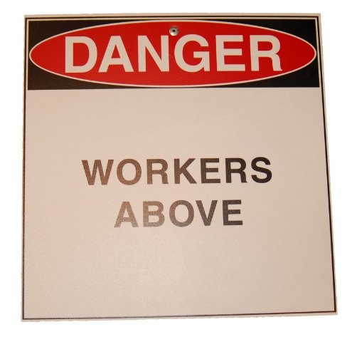 workers above sign